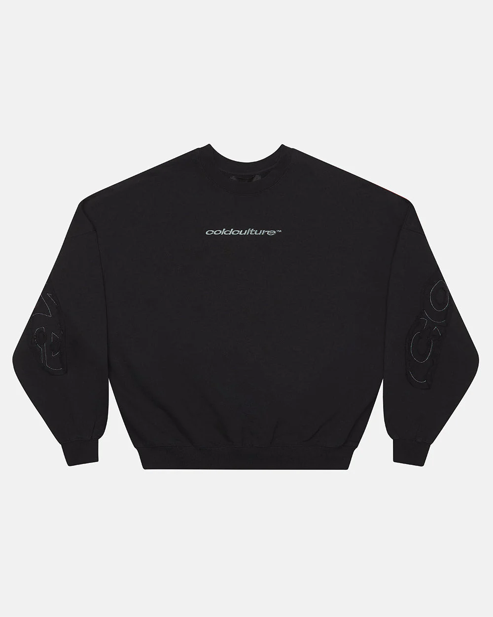DISTRESS CURVED CREWNECK BLACK - Image 2