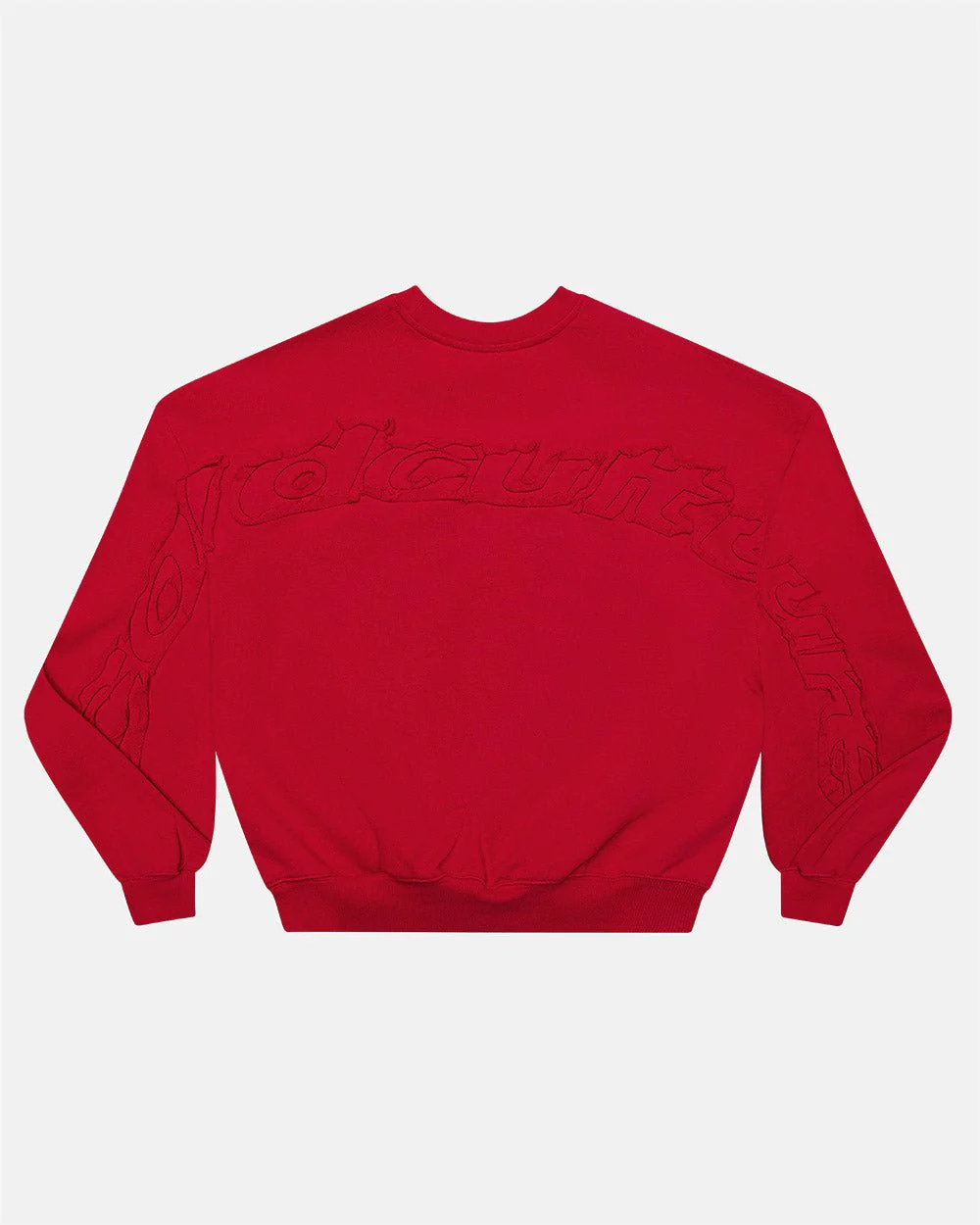 DISTRESS CURVED CREWNECK RED