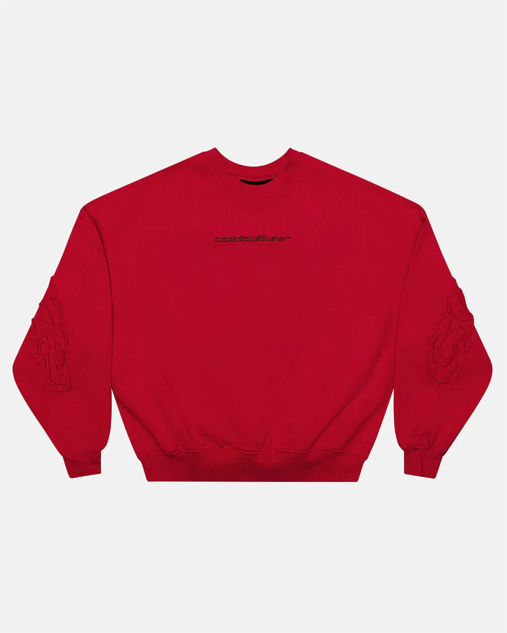 DISTRESS CURVED CREWNECK RED - Image 2