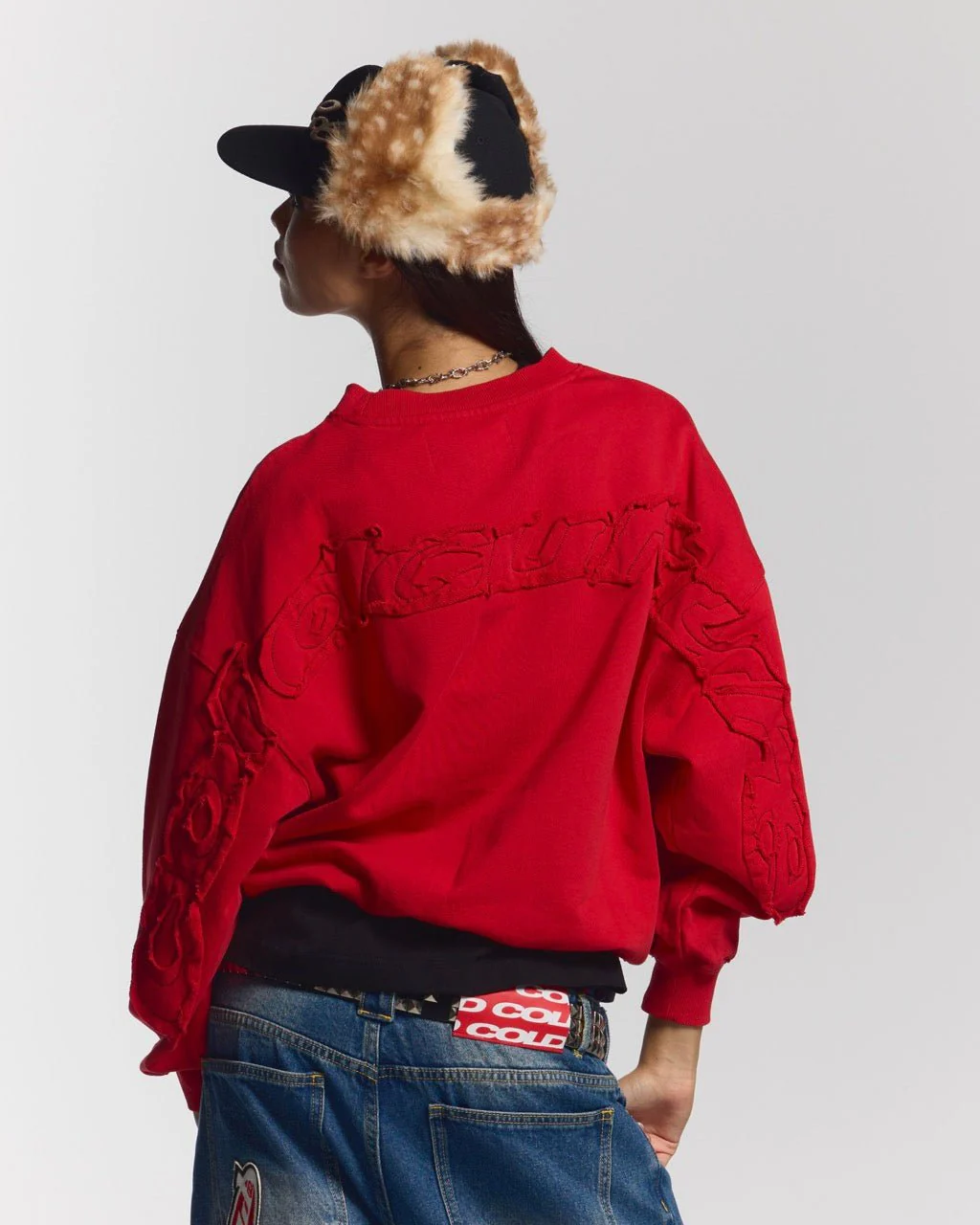 DISTRESS CURVED CREWNECK RED - Image 5