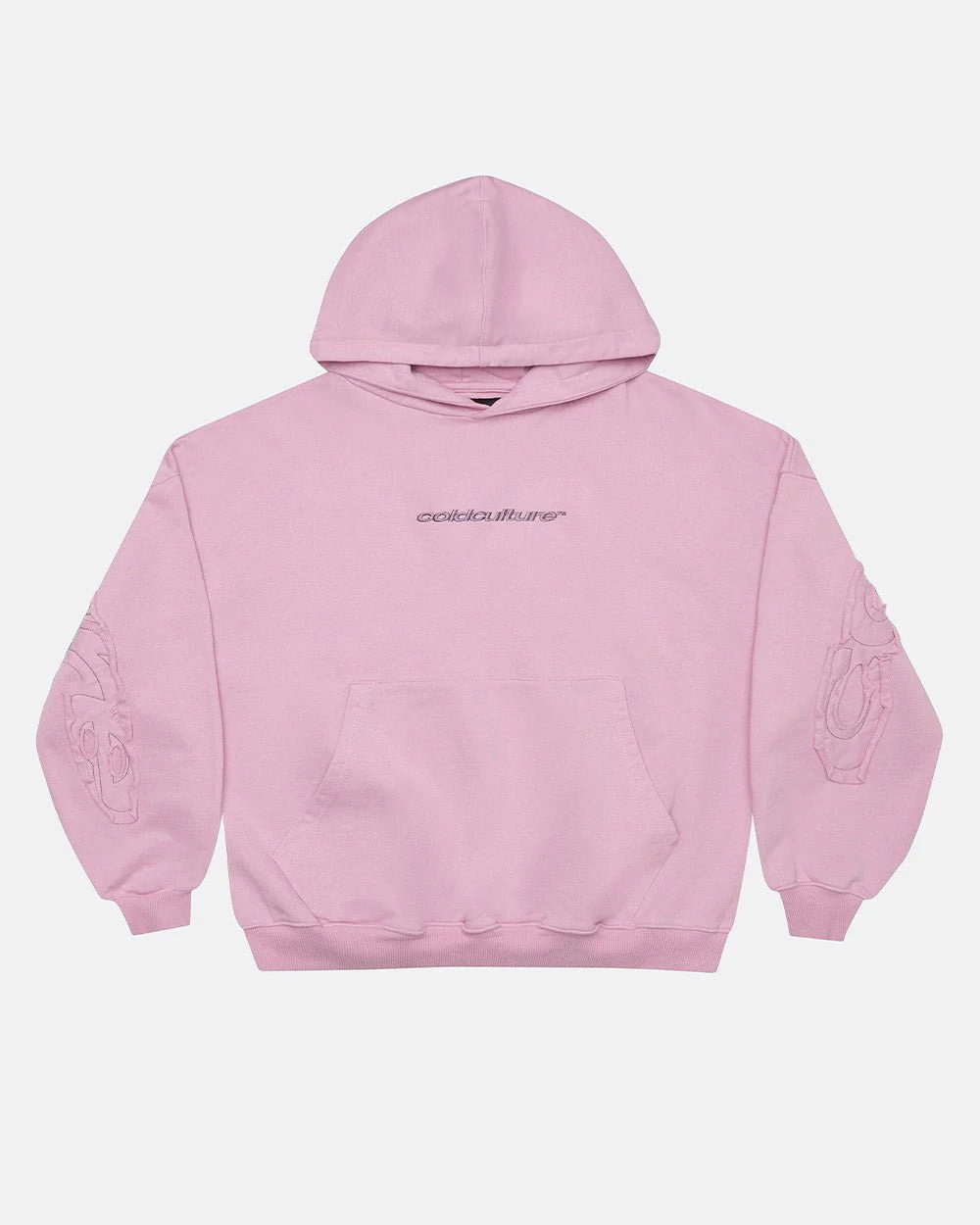 DISTRESS CURVED HOODIE PINK - Image 3