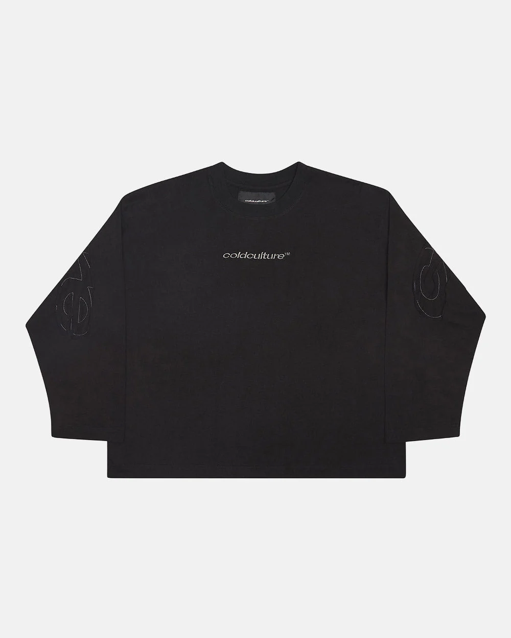 DISTRESS CURVED LONGSLEEVE BLACK - Image 2