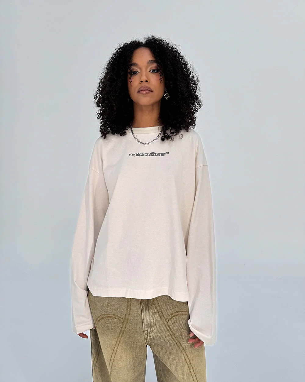 DISTRESS CURVED LONGSLEEVE LIGHT GREY - Image 7