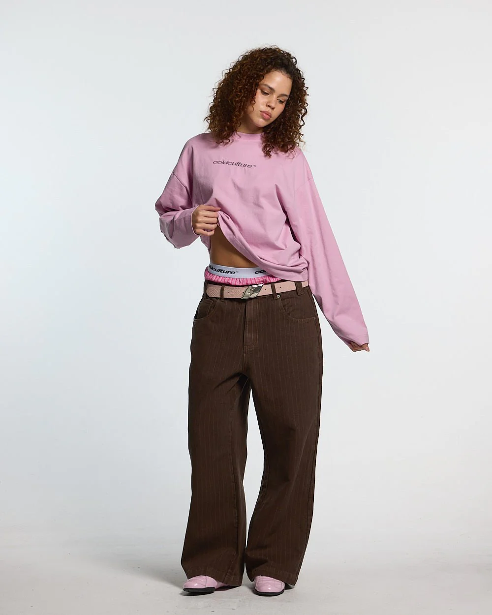 DISTRESS CURVED LONGSLEEVE PINK - Image 6