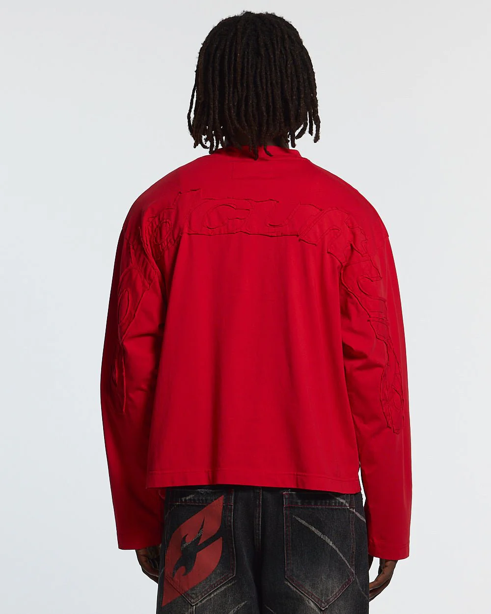 DISTRESS CURVED LONGSLEEVE RED - Image 3