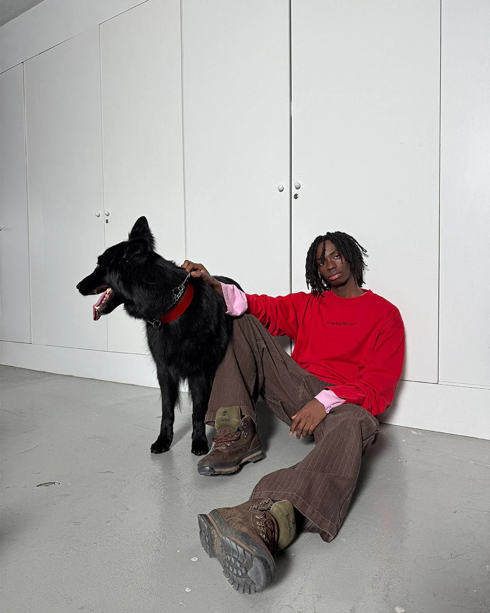 DISTRESS CURVED LONGSLEEVE RED - Image 8