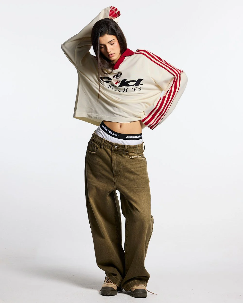 CLASSIC RAW POLO LONGSLEEVE CREAM - Image 5