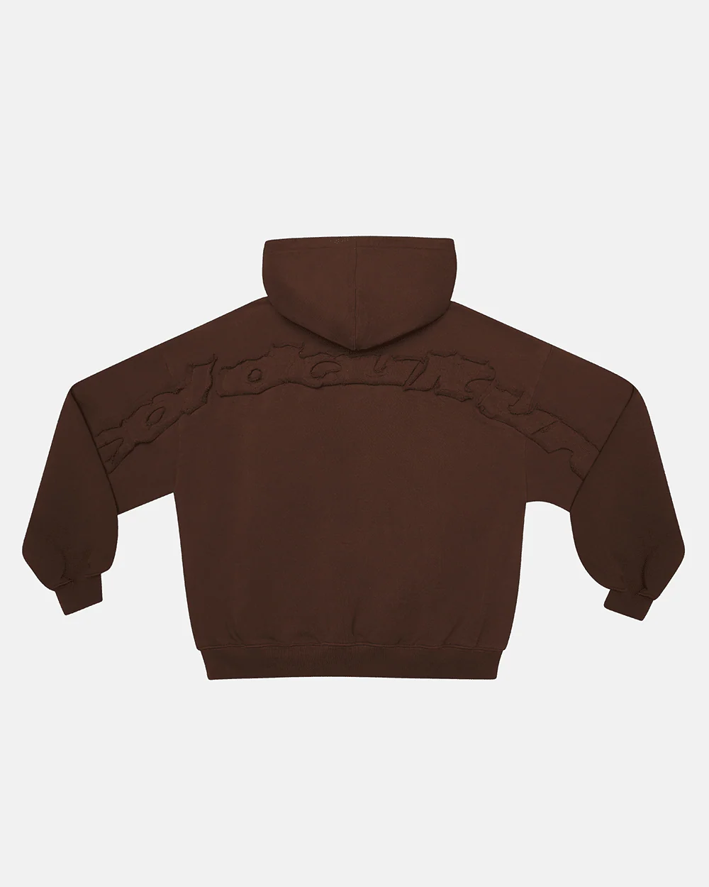 DISTRESS CURVED HOODIE BROWN - Image 2