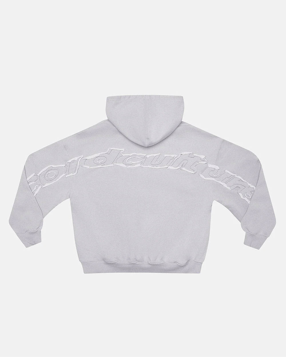 DISTRESS CURVED HOODIE LIGHT GREY - Image 2