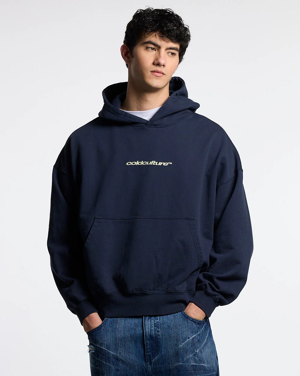 DISTRESSED DEFENSE HOODIE NAVY - Image 3
