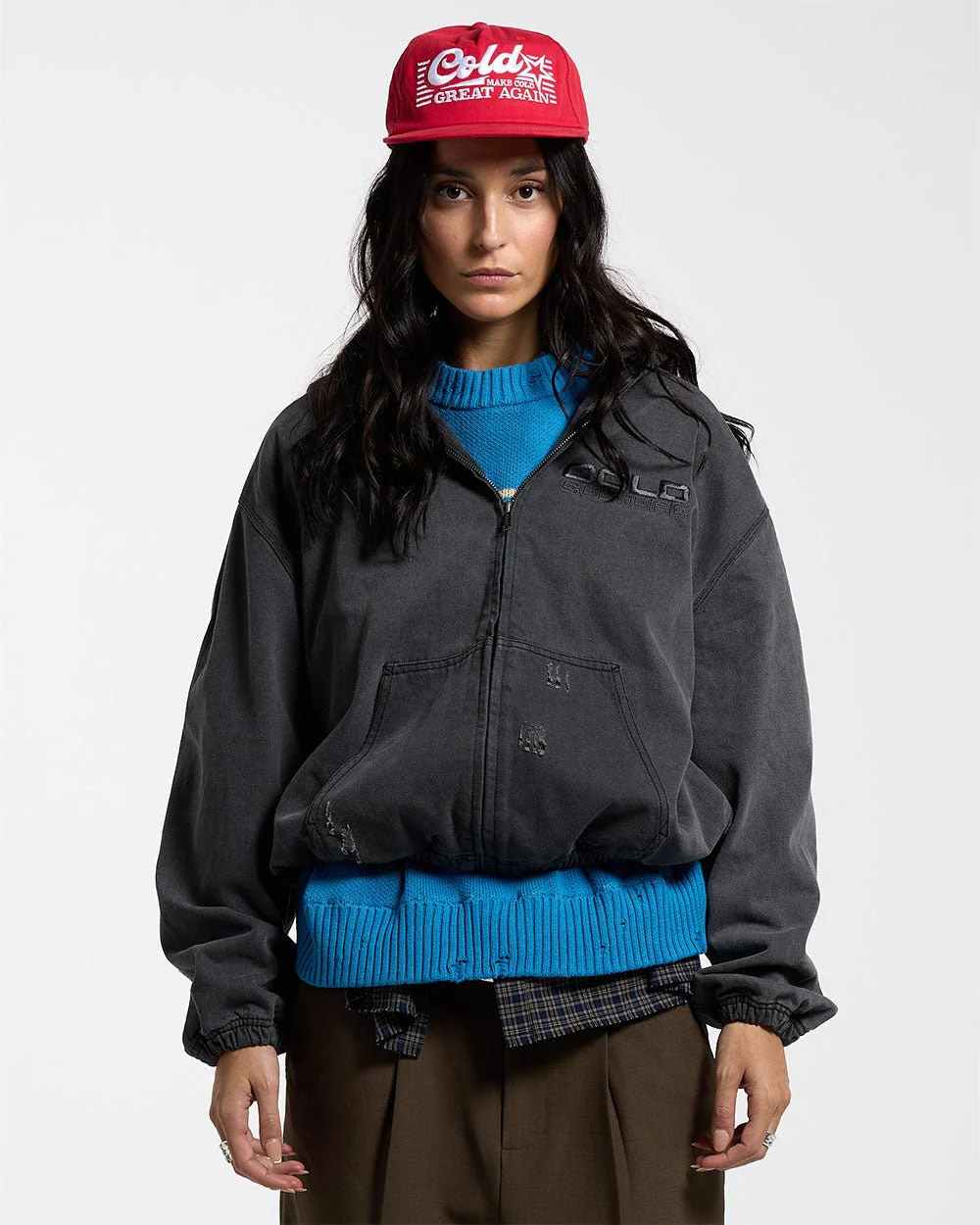 DOUBLE C STARS ZIP JACKET HEAVY GREY DENIM - Image 3