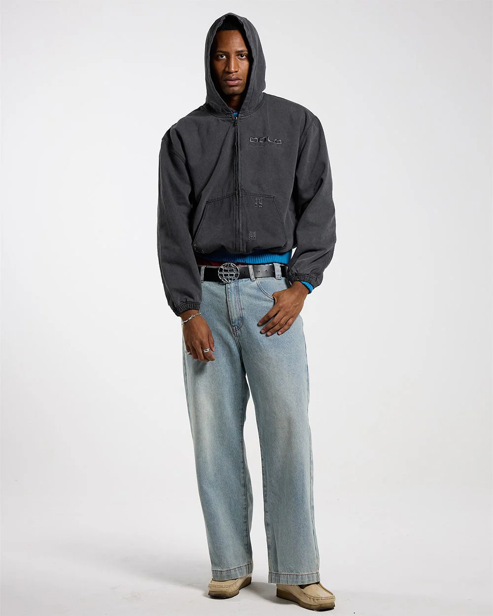 DOUBLE C STARS ZIP JACKET HEAVY GREY DENIM - Image 6