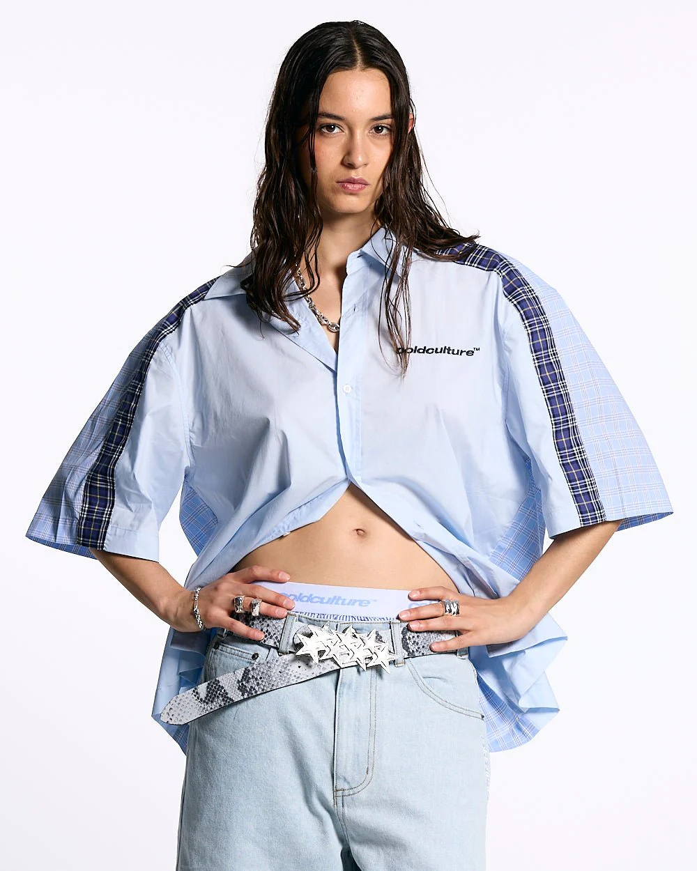 DOUBLE TARTAN SHIRT LIGHT BLUE - Image 6