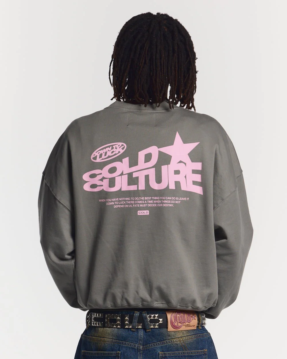 DOWN TO LUCK CREWNECK SMOKEY GREY - Image 3