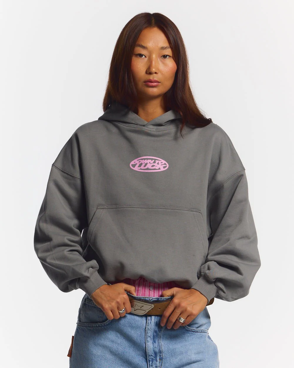 DOWN TO LUCK HOODIE SMOKEY GREY - Image 5
