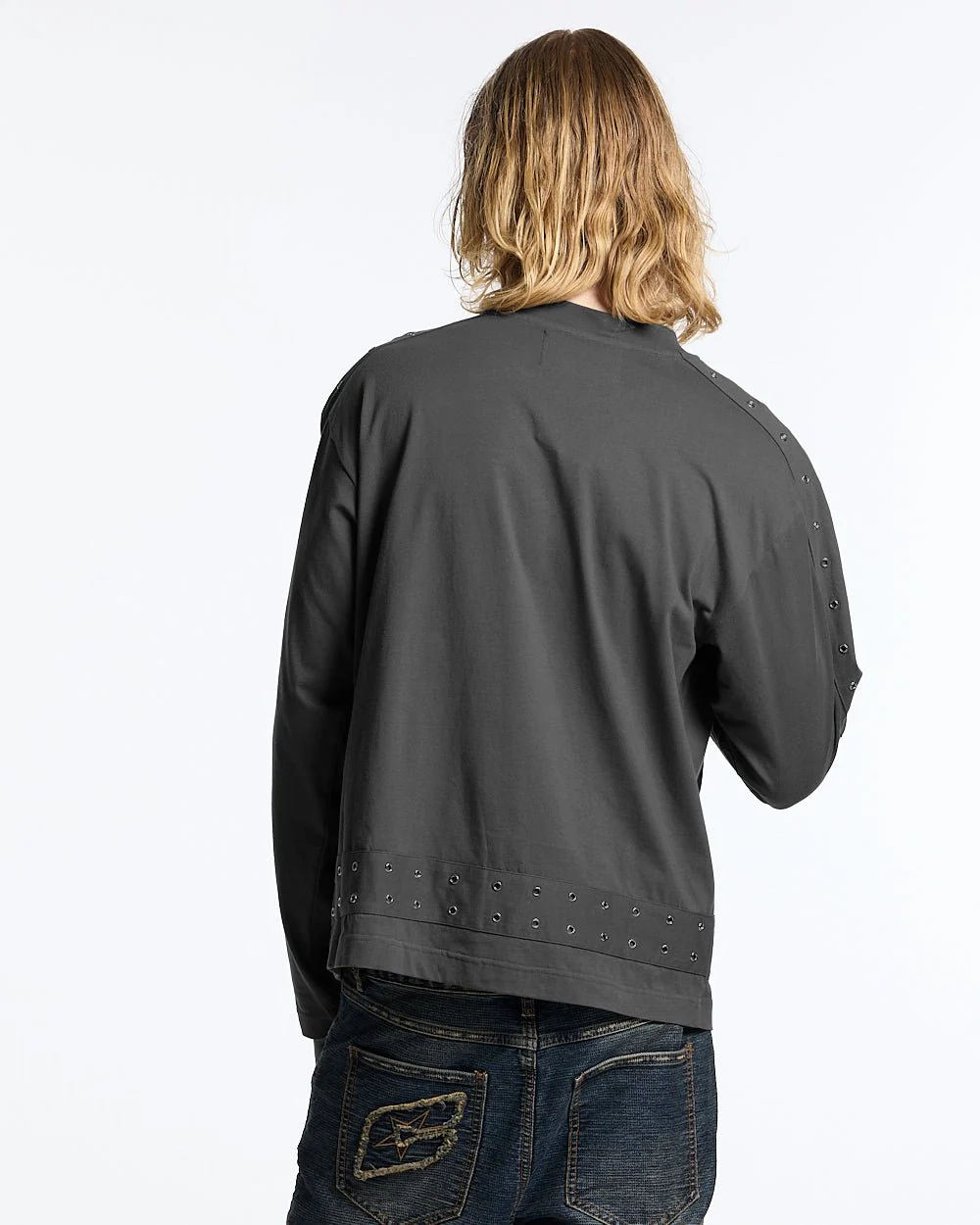 EYELET LONGSLEEVE BLACK - Image 3