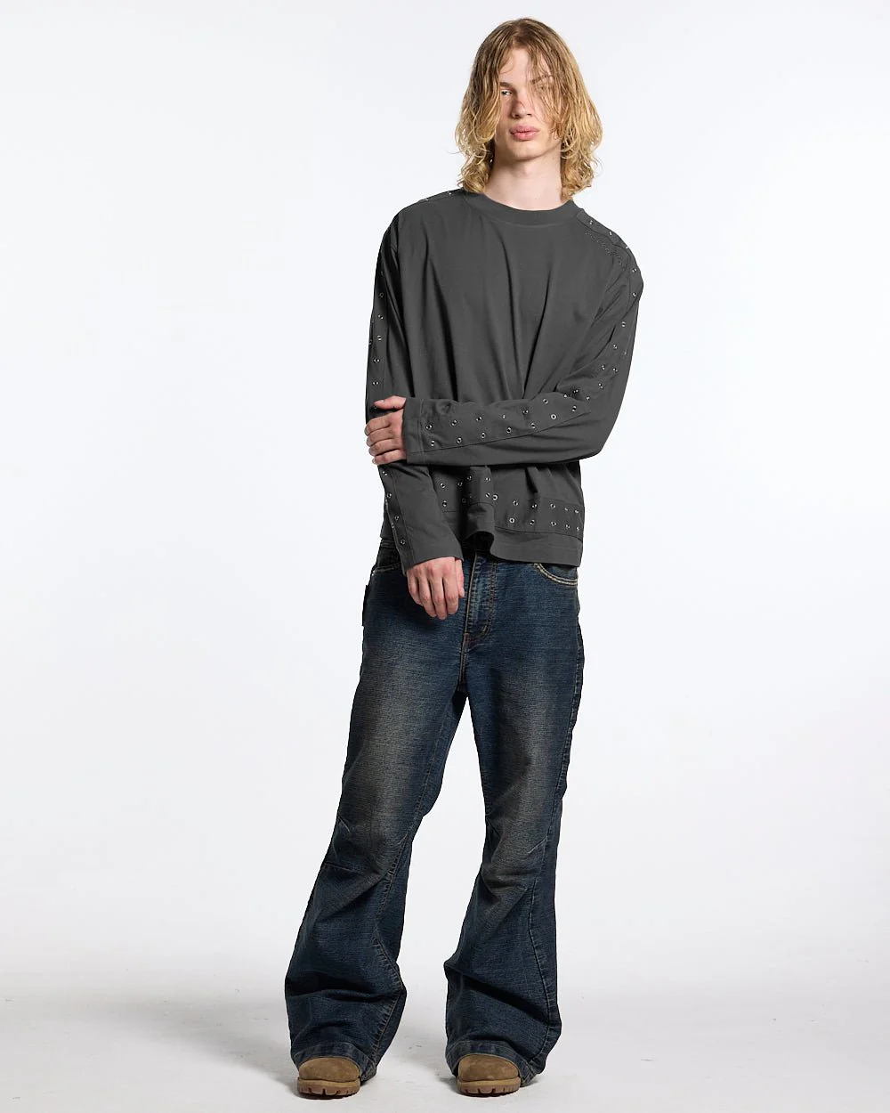 EYELET LONGSLEEVE BLACK - Image 5