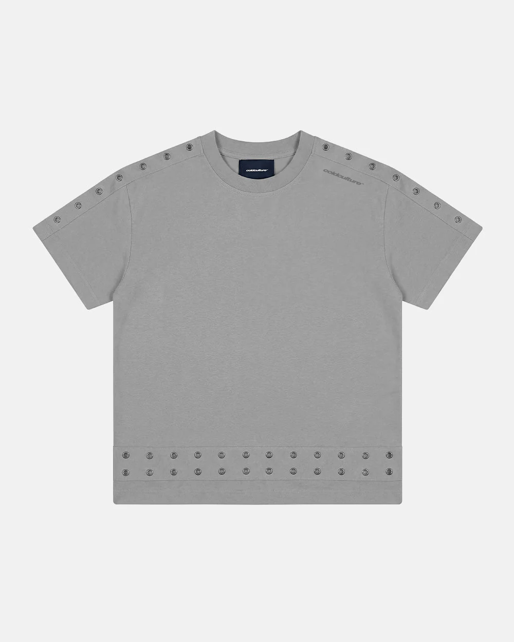 EYELET TEE LIGHT GREY