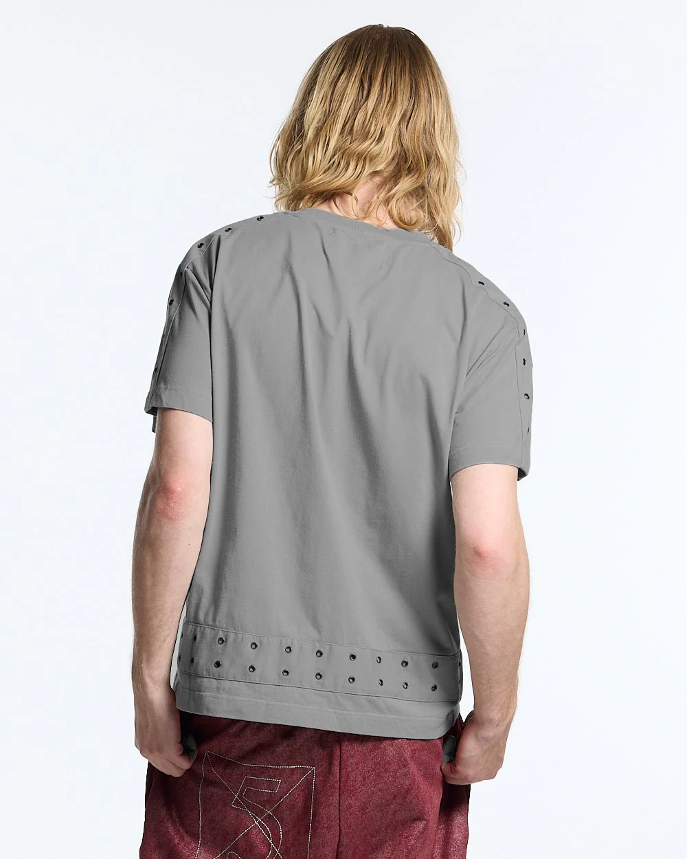 EYELET TEE LIGHT GREY - Image 4
