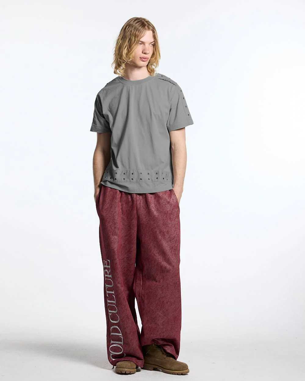 EYELET TEE LIGHT GREY - Image 5