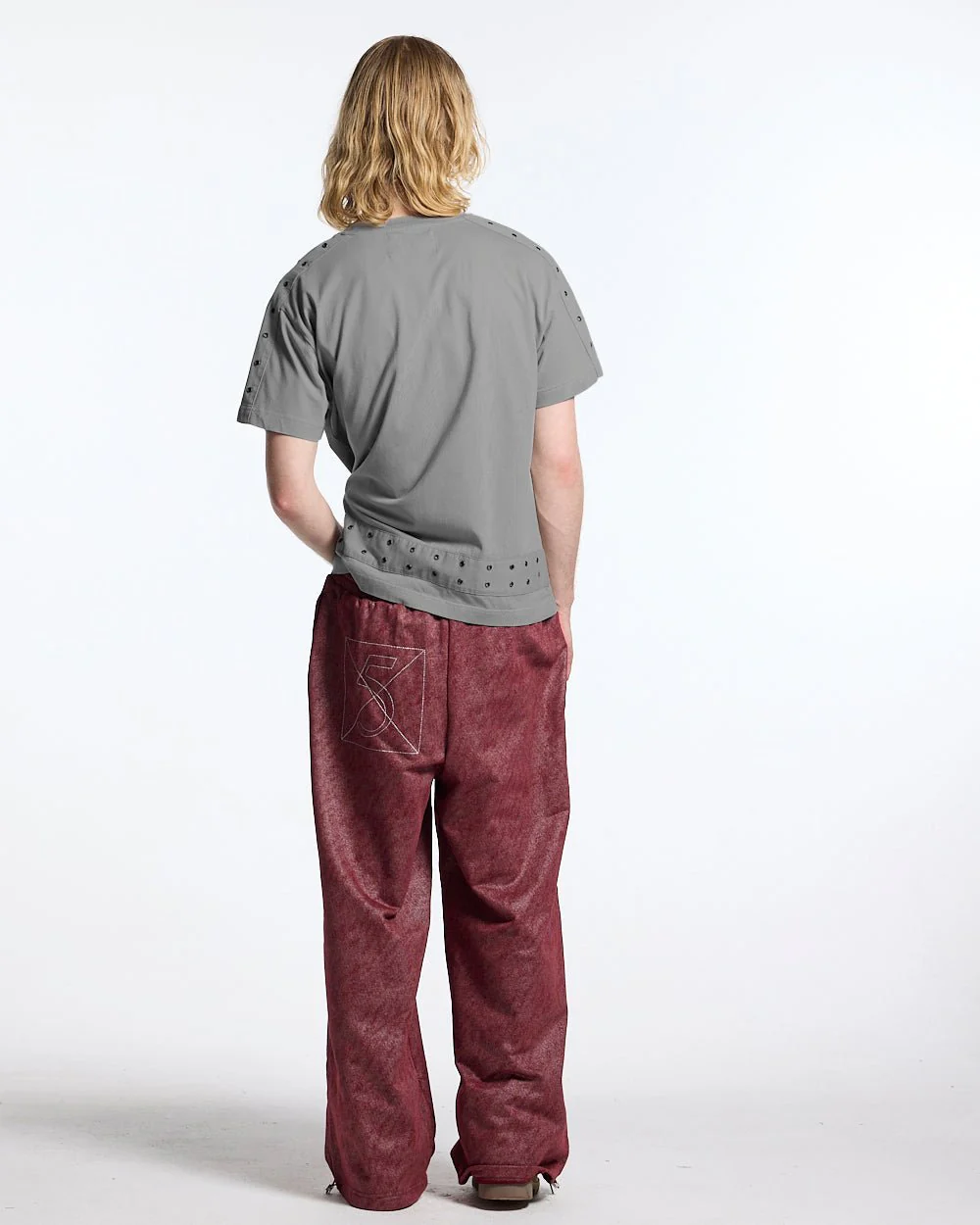 EYELET TEE LIGHT GREY - Image 6