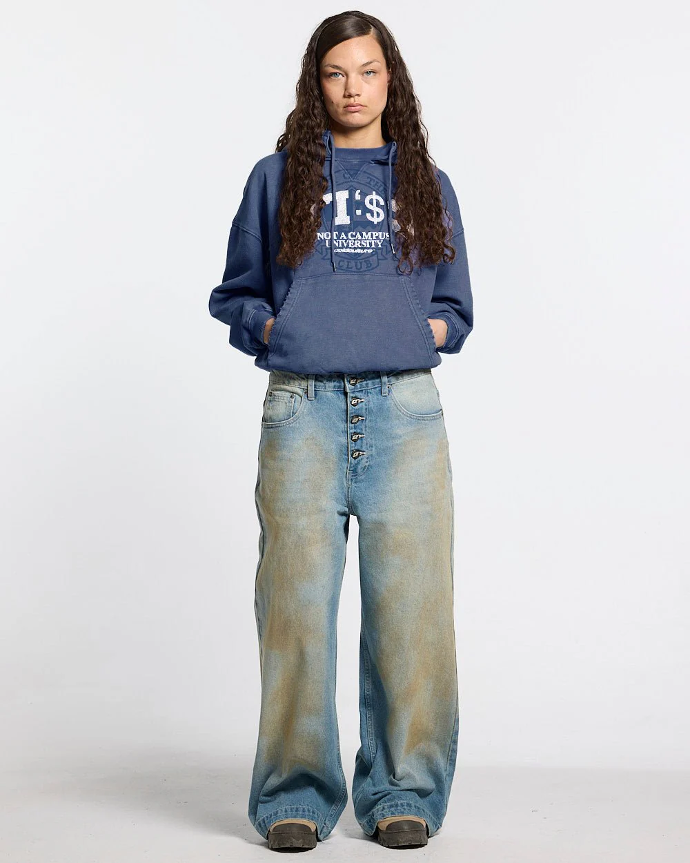 FIFTY - FIVE REASON HOODIE BLUE - Image 9