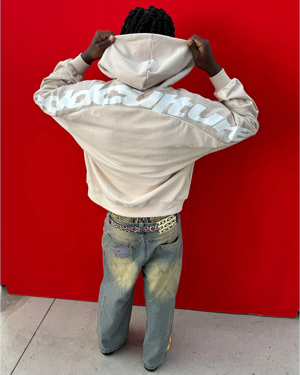 FLESH ZIP HOODIE BEIGE - Image 7