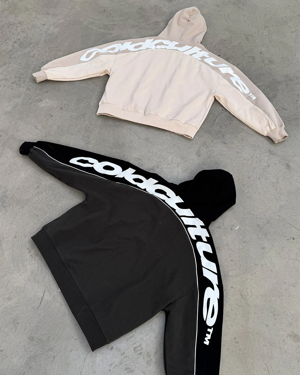 FLESH ZIP HOODIE BLACK & GREY - Image 9
