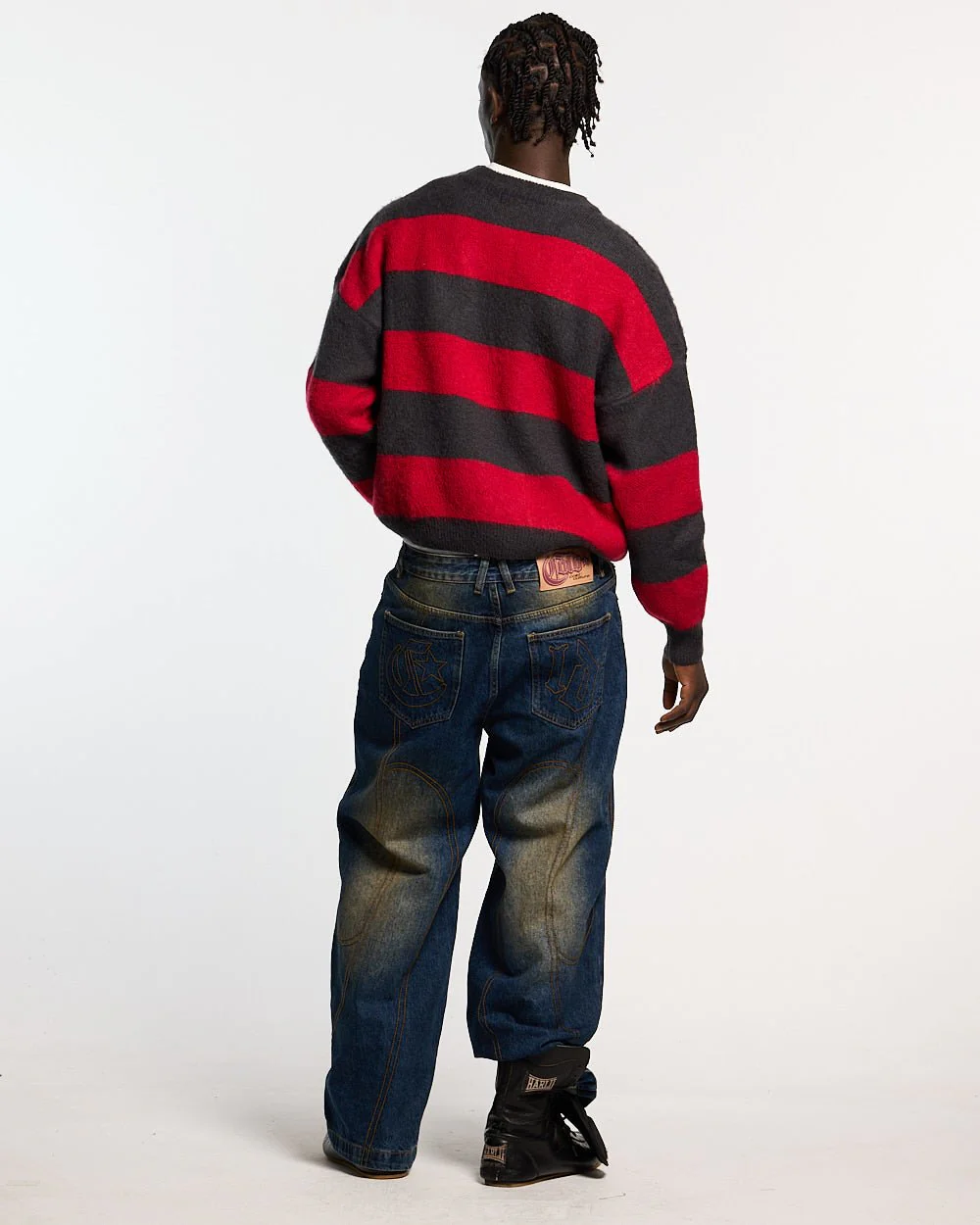 FLUFFY FUR KNIT BLACK & RED - Image 3