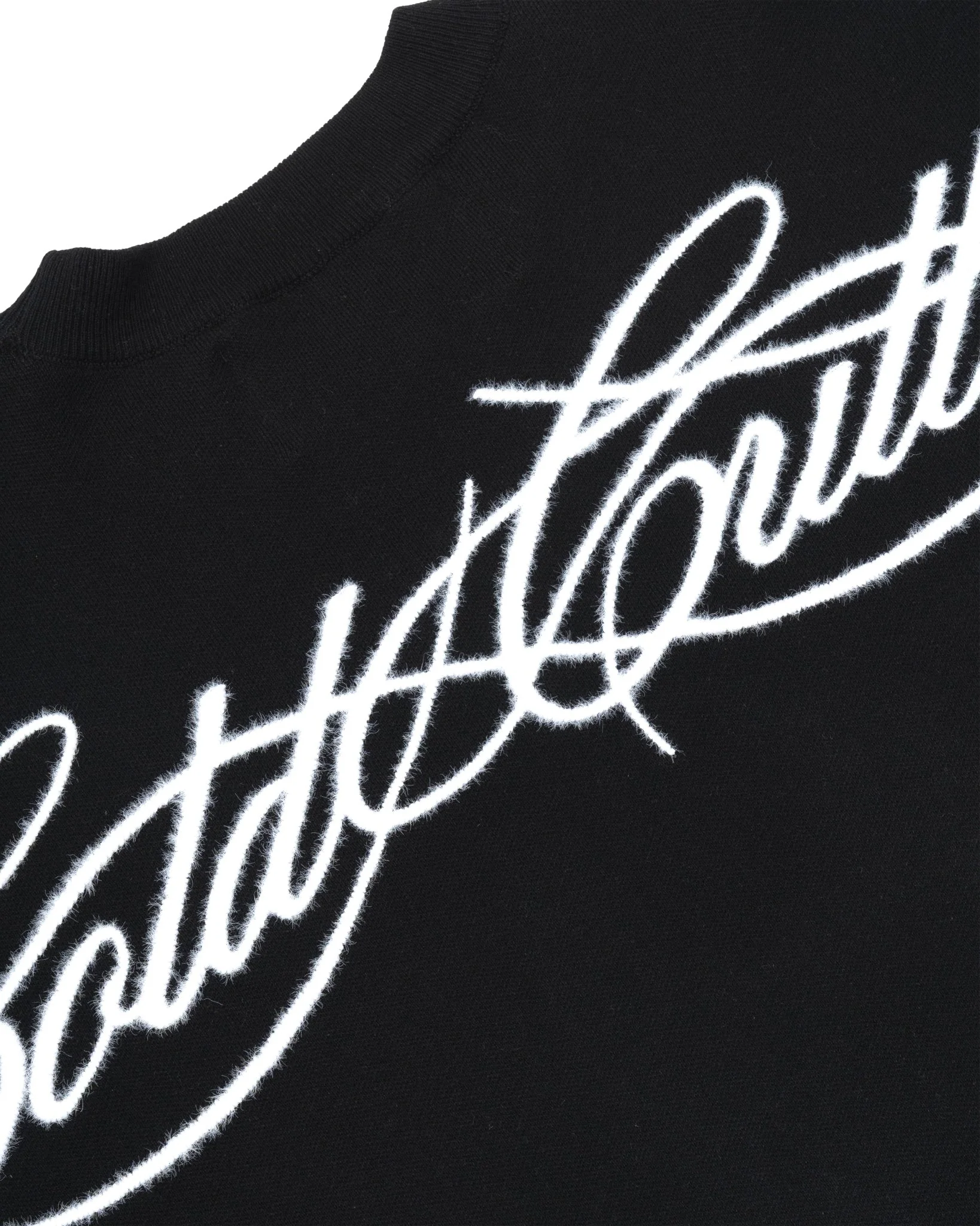 FURRY SCRIPT KNIT BLACK - Image 5