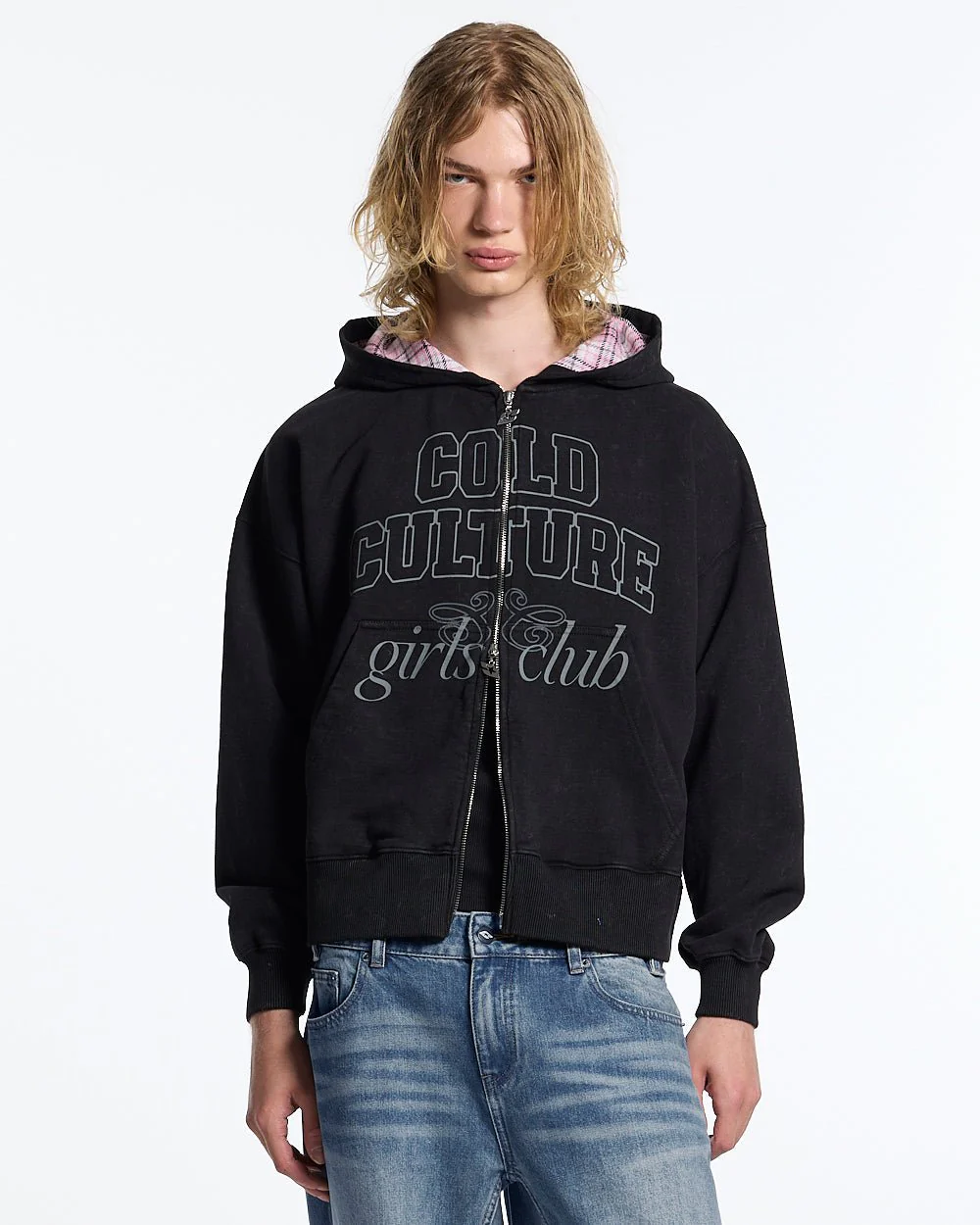 GIRLS CLUB ZIP HOODIE BLACK - Image 7