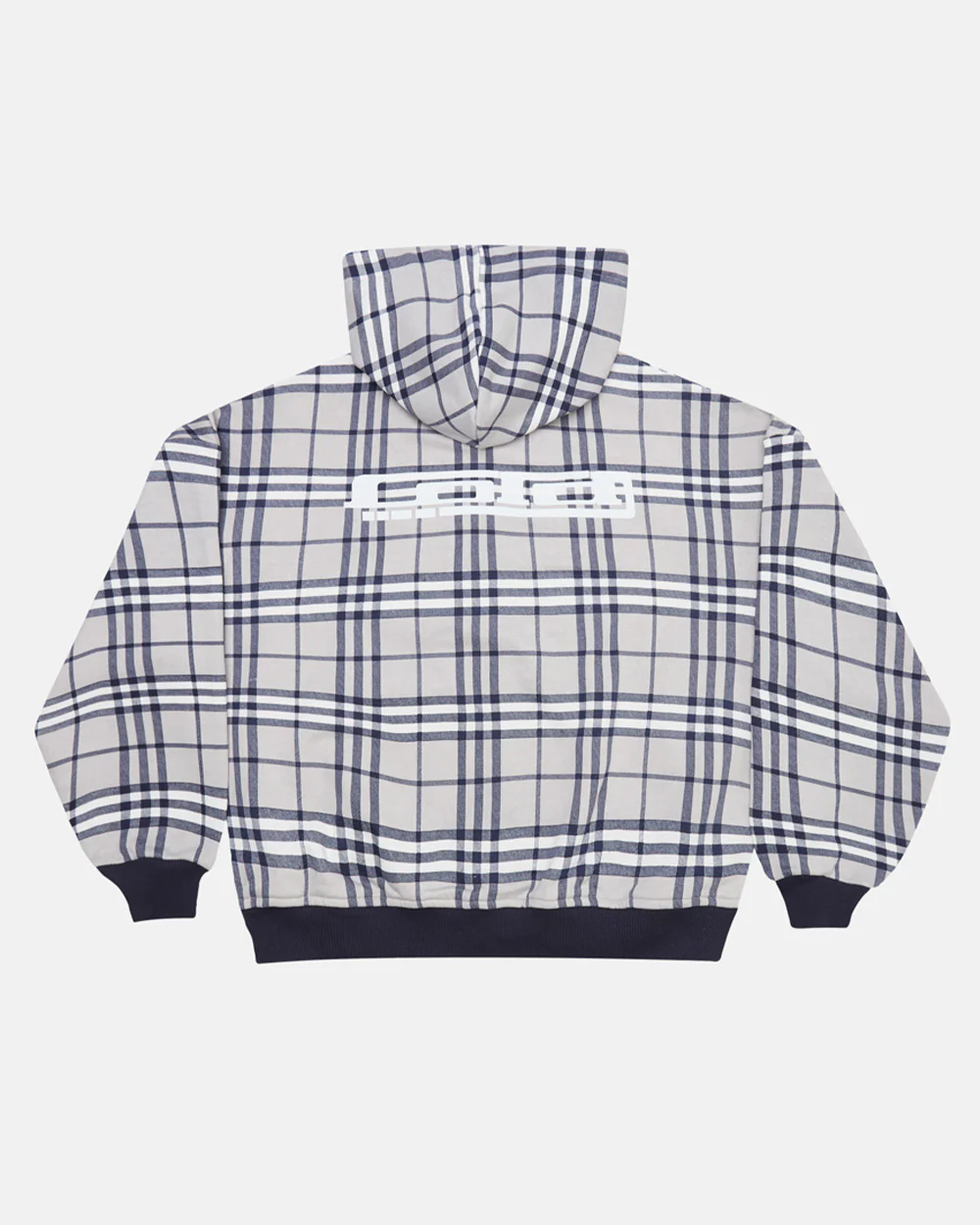 GRID ZIP HOODIE TARTAN DARK BLUE/GREY - Image 3