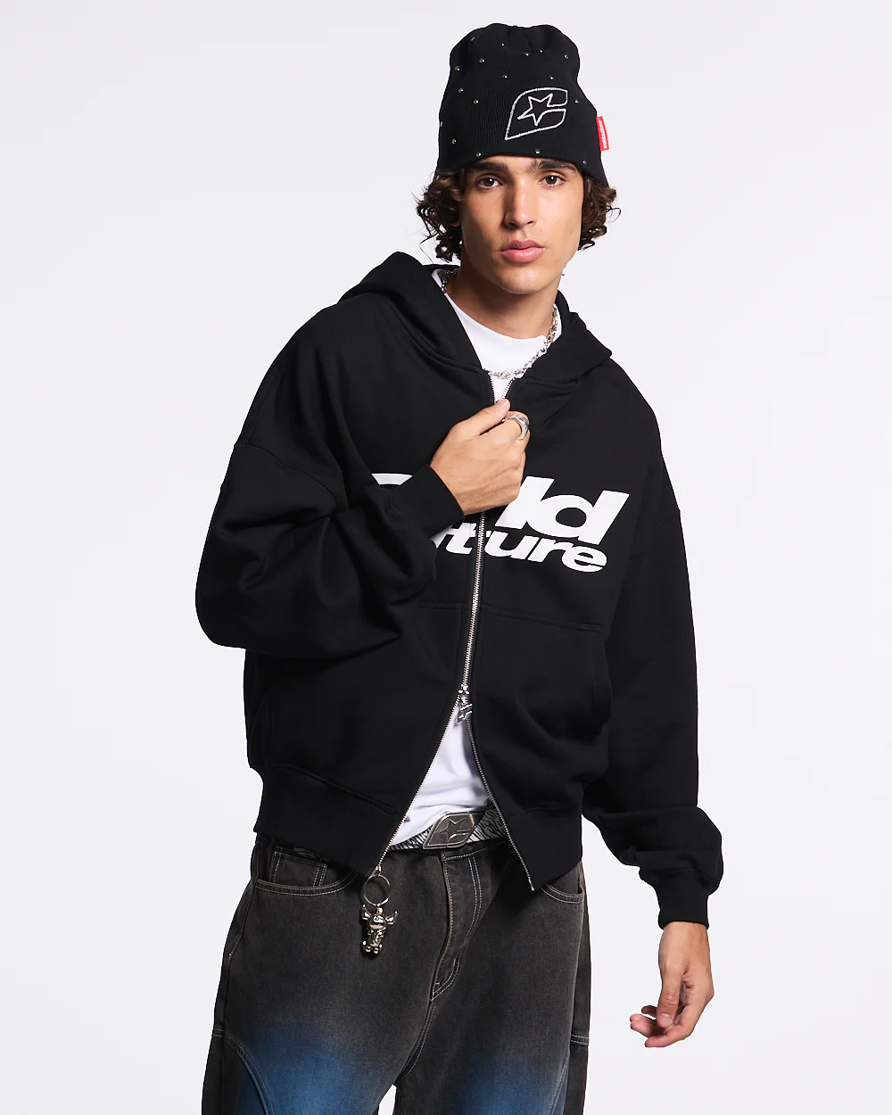 HARPER ZIP HOODIE BLACK - Image 2