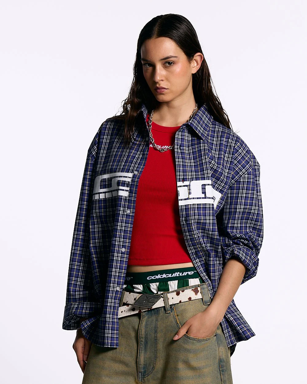 GRID SHIRT TARTAN DARK BLUE/GRAY - Image 5