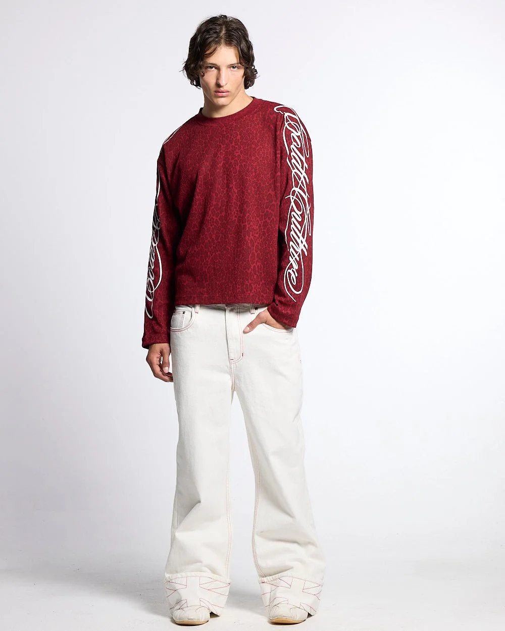 HIDDEN CHEETAH LONGSLEEVE BURGUNDY - Image 5