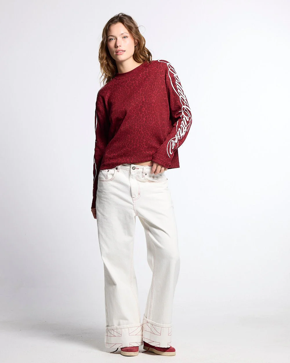 HIDDEN CHEETAH LONGSLEEVE BURGUNDY - Image 7