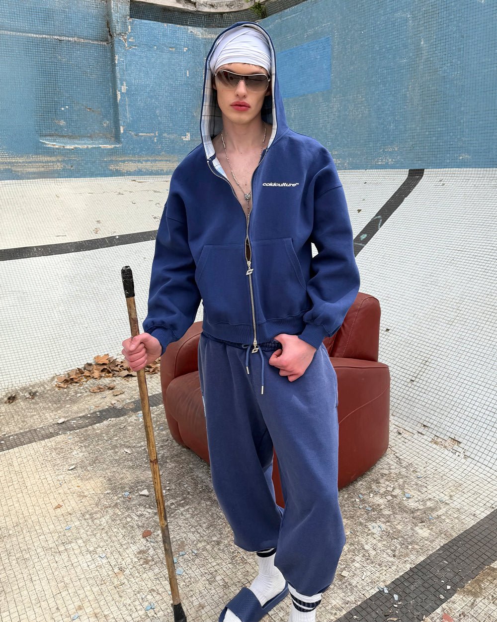HIDE AND SEEK ZIP HOODIE NAVY - Image 10