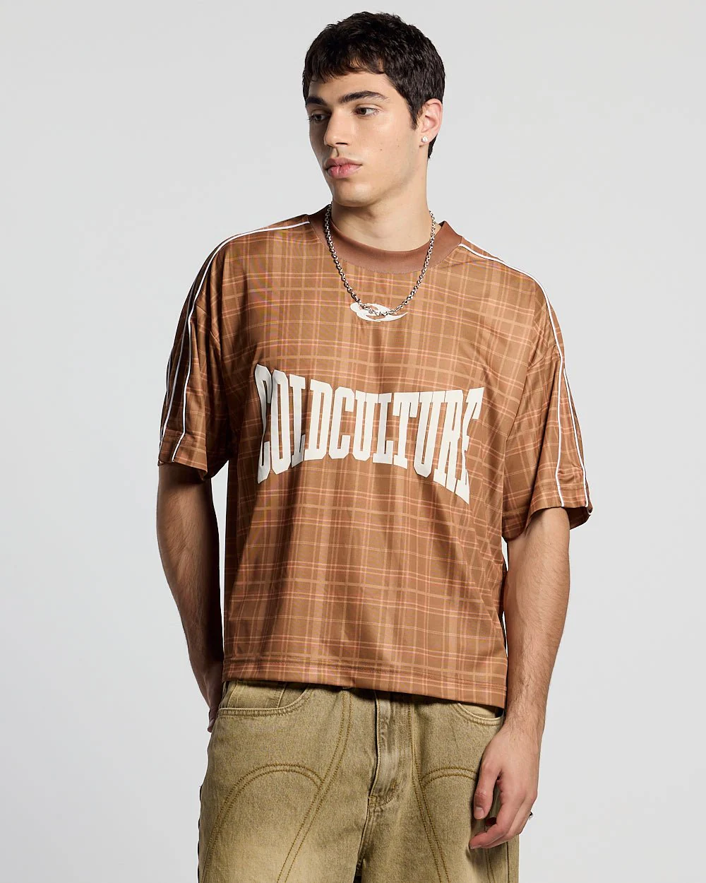HIGHLANDS PLAID TEE BEIGE - Image 2