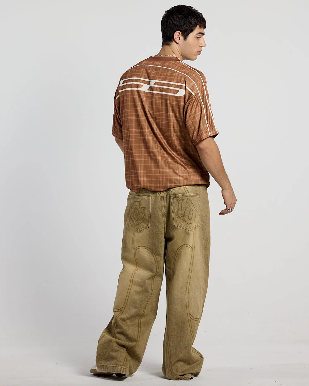 HIGHLANDS PLAID TEE BEIGE - Image 4