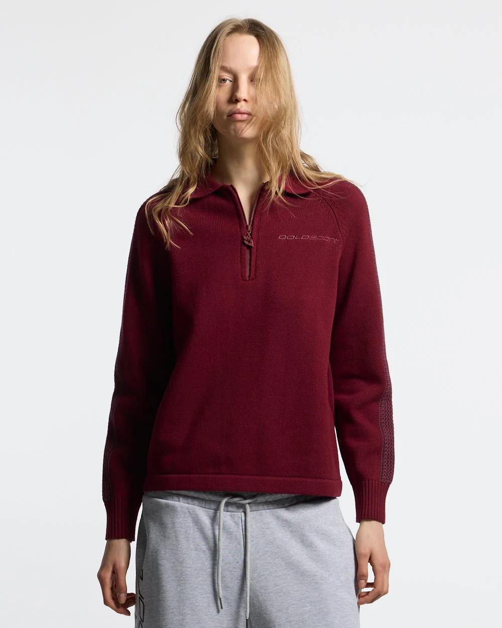 HIGHWAY QUARTER ZIP KNIT BURGUNDY - Image 5