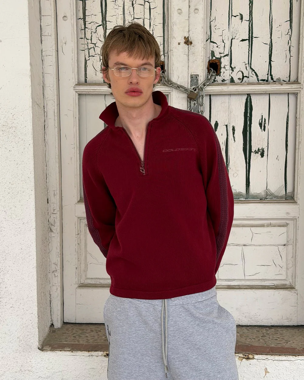 HIGHWAY QUARTER ZIP KNIT BURGUNDY - Image 7
