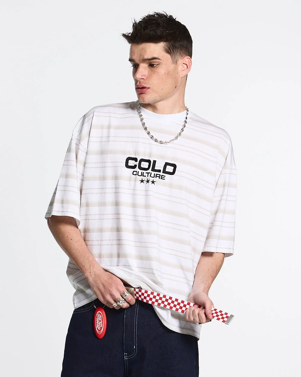 INTERNATIONAL STARS TEE GREY STRIPED - Image 2