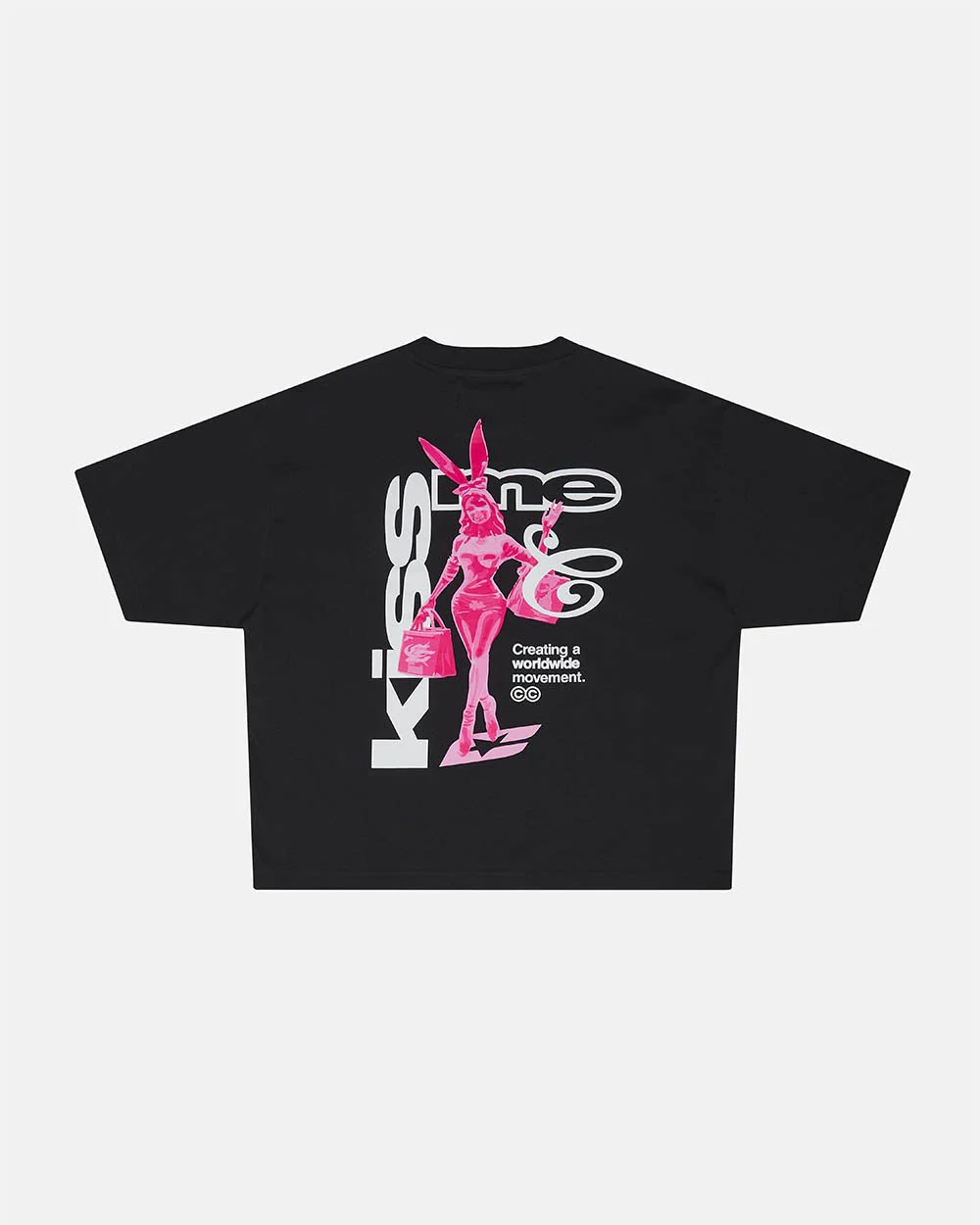 KISS THE BUNNY TEE BLACK