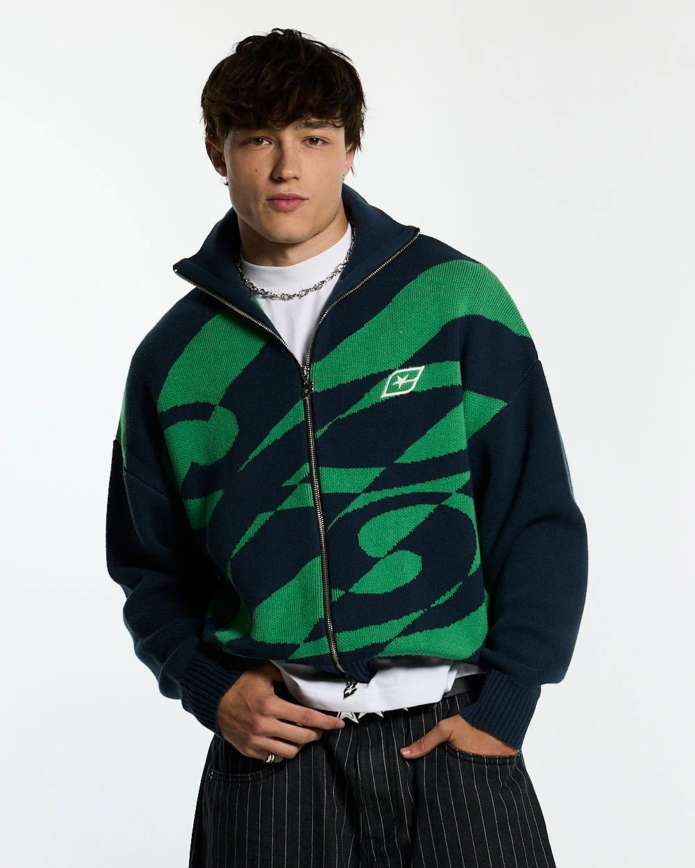 LINES FUSION KNIT GREEN & BLUE - Image 3