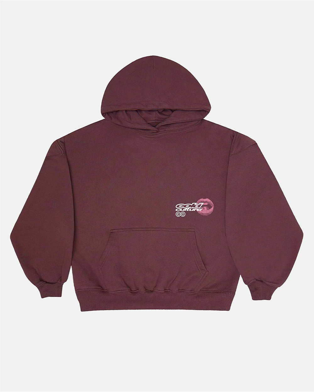 LIP COMBO HOODIE DARK BURGUNDY - Image 3