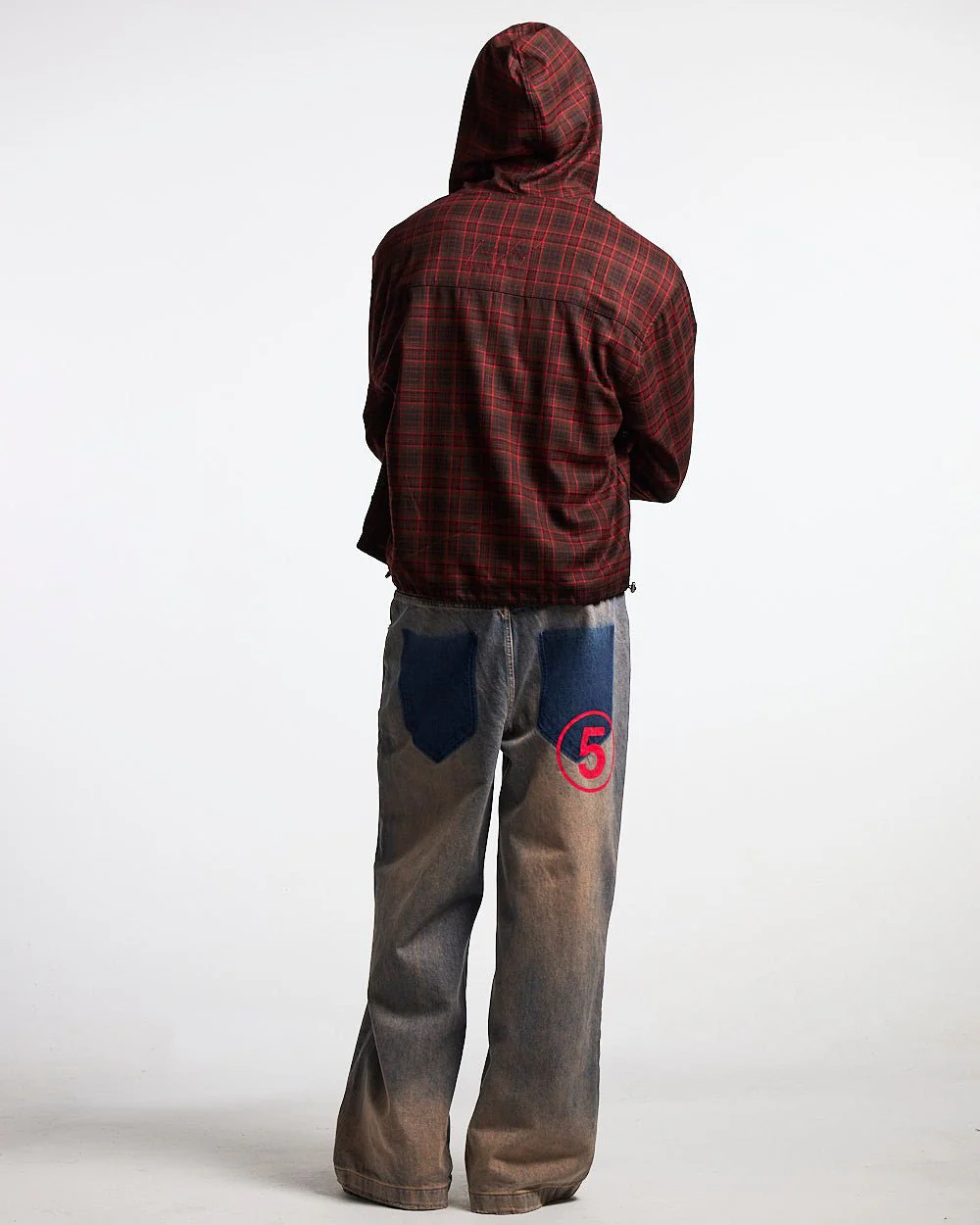 MEMPHIS HOODED SHIRT RED & BLACK TARTAN - Image 4