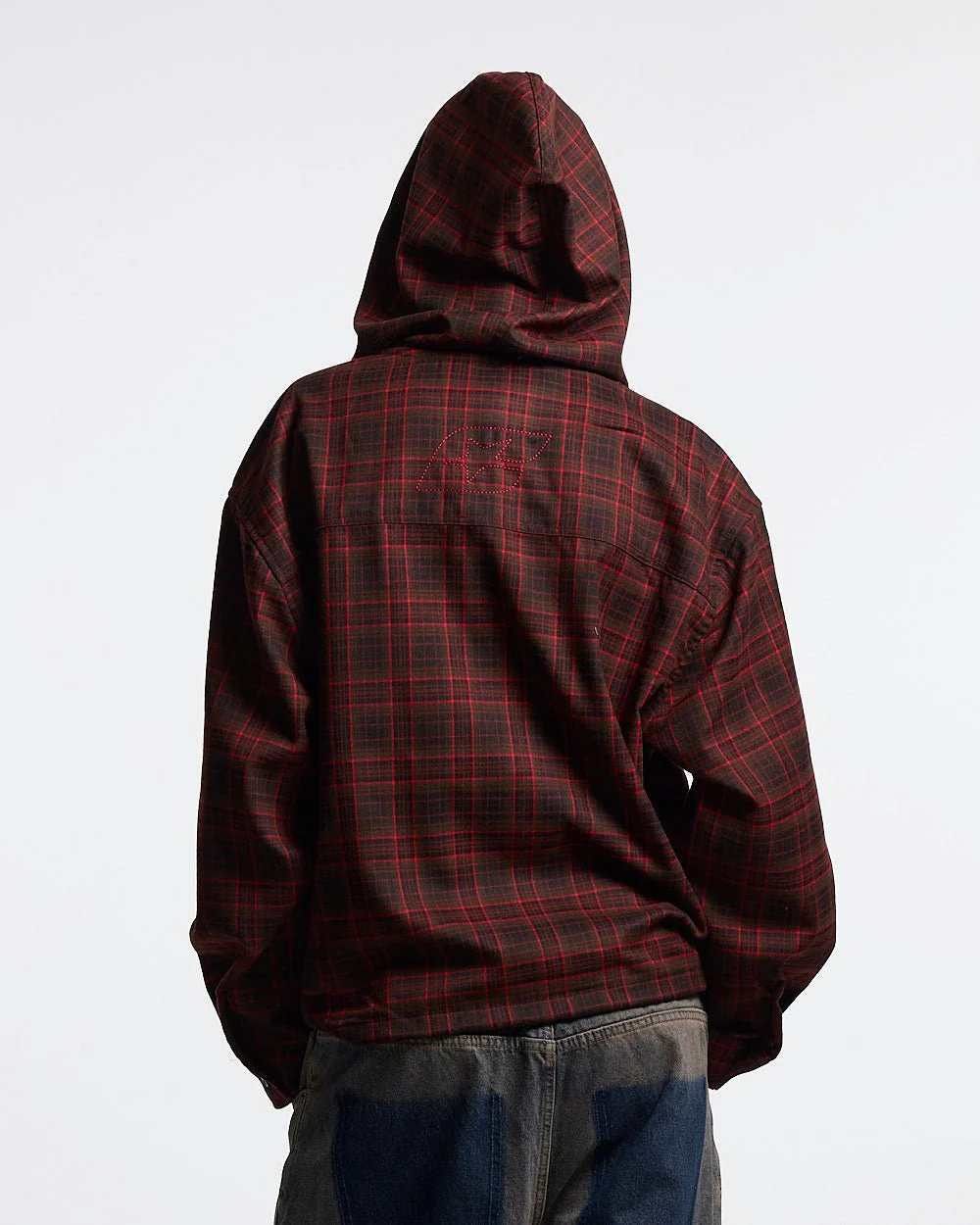 MEMPHIS HOODED SHIRT RED & BLACK TARTAN - Image 7