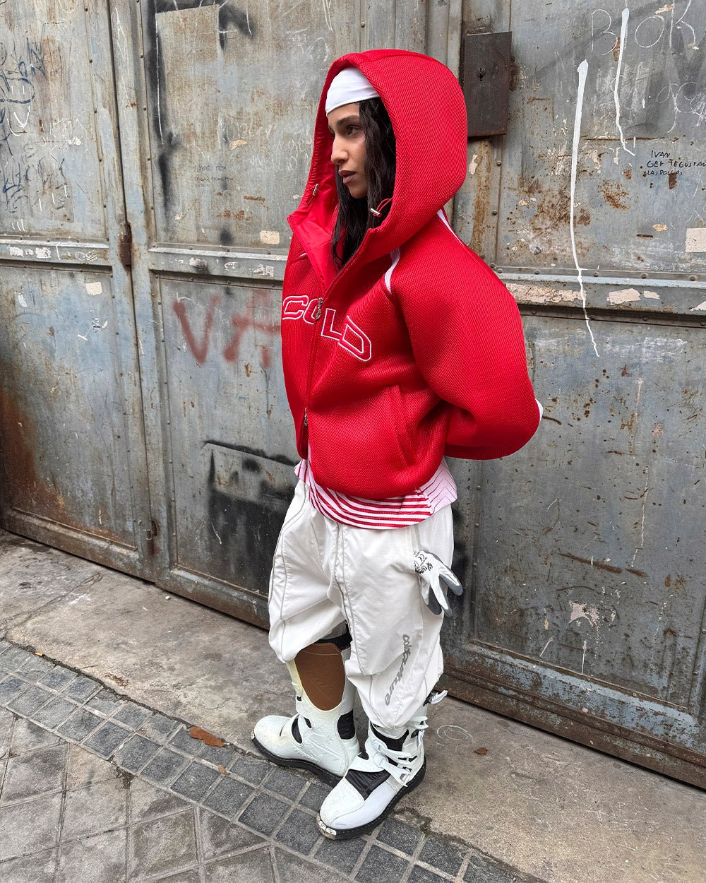 NEO ZIP JACKET WHITE & RED - Image 7
