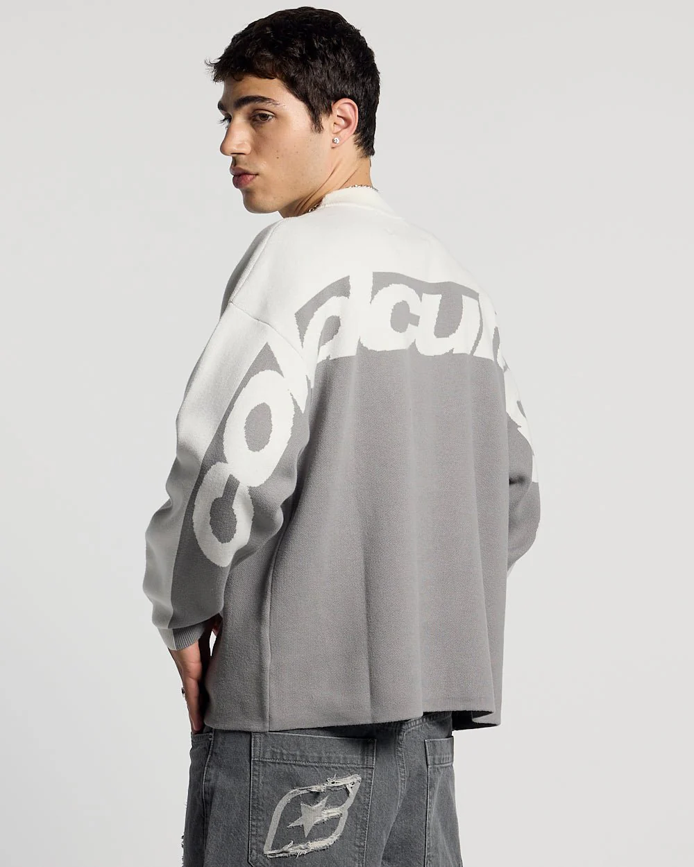 CURVED KNIT GREY & WHITE - Image 3