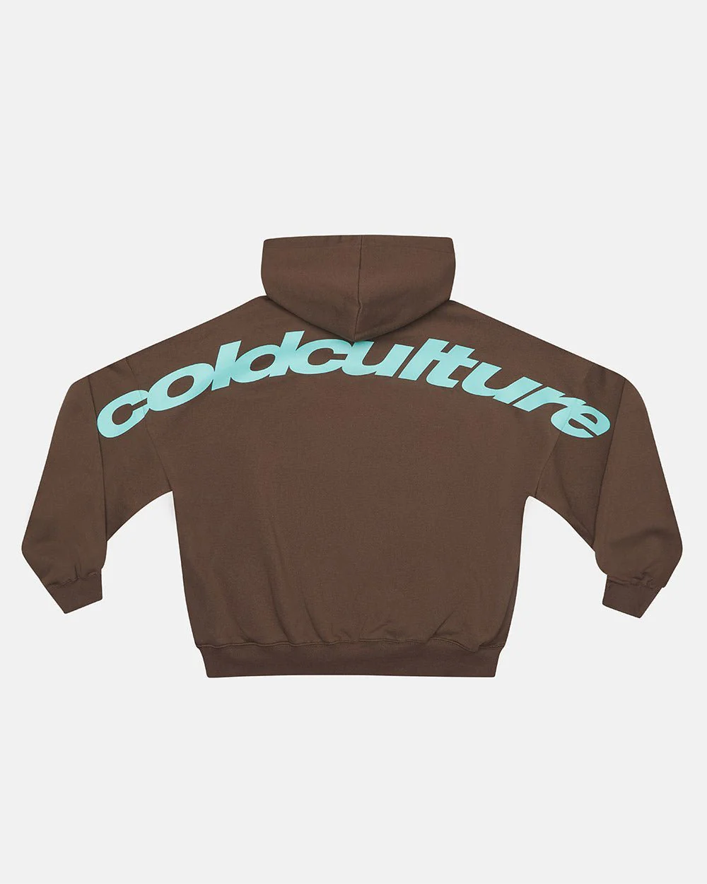 CURVED ZIP HOODIE BROWN & BLUE